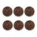Black And Orange Camouflage Print Coaster Set
