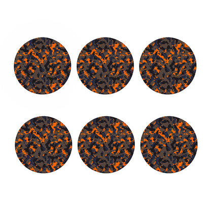 Black And Orange Camouflage Print Coaster Set