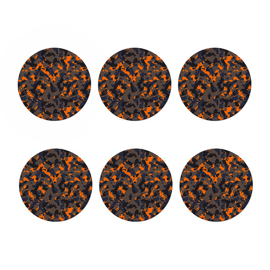 Black And Orange Camouflage Print Coaster Set