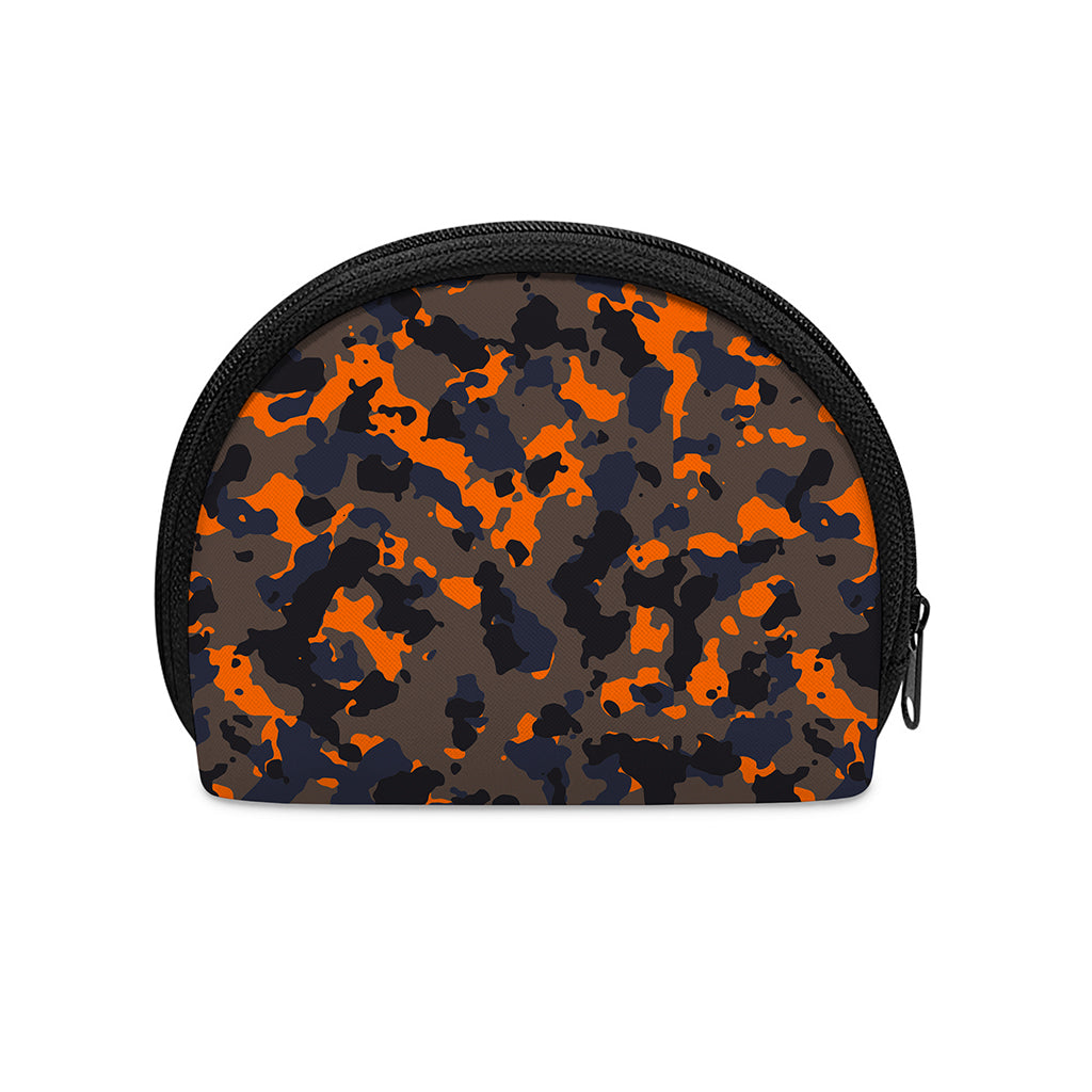 Black And Orange Camouflage Print Coin Purse