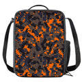 Black And Orange Camouflage Print Crossbody Lunch Bag