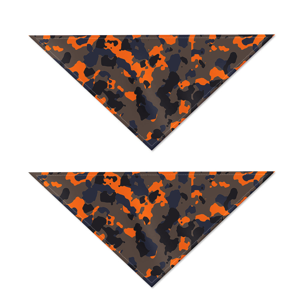 Black And Orange Camouflage Print Dog Bandana