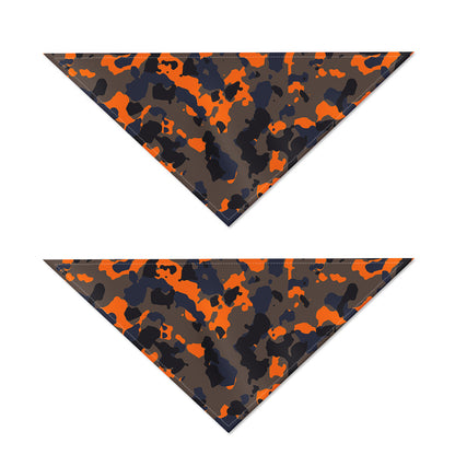 Black And Orange Camouflage Print Dog Bandana