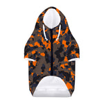 Black And Orange Camouflage Print Dog Zip Up Hoodie