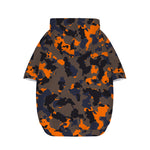 Black And Orange Camouflage Print Dog Zip Up Hoodie