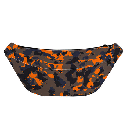 Black And Orange Camouflage Print Fanny Pack