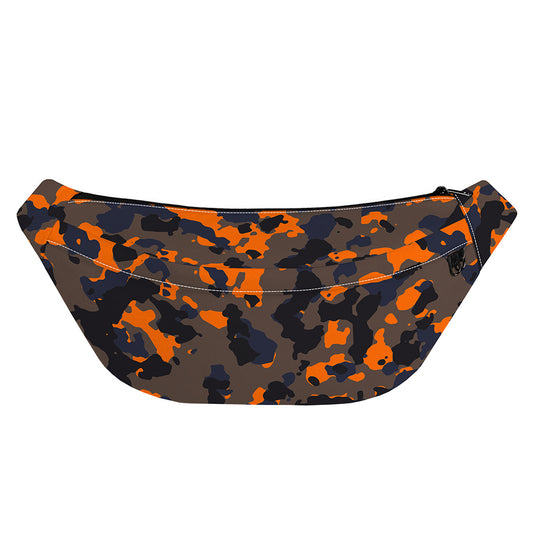 Black And Orange Camouflage Print Fanny Pack