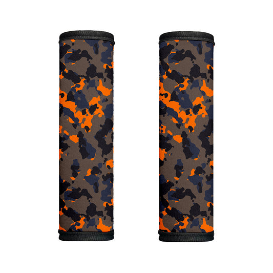 Black And Orange Camouflage Print Handle Covers