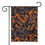 Black And Orange Camouflage Print House Flag