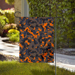 Black And Orange Camouflage Print House Flag