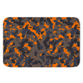 Black And Orange Camouflage Print Indoor Door Mat