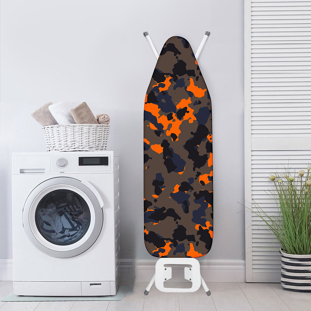 Black And Orange Camouflage Print Ironing Board Cover