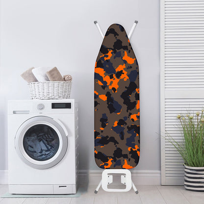 Black And Orange Camouflage Print Ironing Board Cover