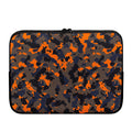 Black And Orange Camouflage Print Laptop Sleeve