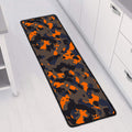 Black And Orange Camouflage Print Long Kitchen Mat