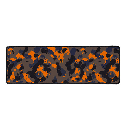 Black And Orange Camouflage Print Long Kitchen Mat