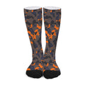 Black And Orange Camouflage Print Long Socks