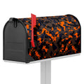 Black And Orange Camouflage Print Mailbox Cover