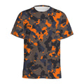Black And Orange Camouflage Print Men's Athletic T-Shirt