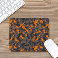 Black And Orange Camouflage Print Mouse Pad