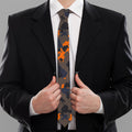 Black And Orange Camouflage Print Necktie