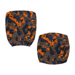 Black And Orange Camouflage Print Office Chair Cover