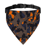 Black And Orange Camouflage Print Over The Collar Dog Bandana