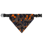 Black And Orange Camouflage Print Over The Collar Dog Bandana