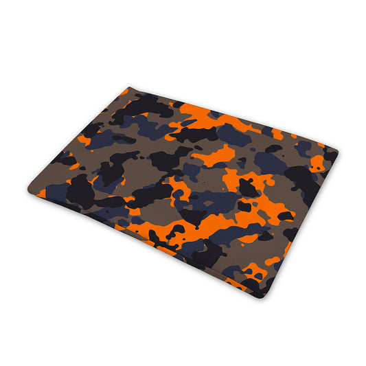 Black And Orange Camouflage Print Pet Cooling Mat Cover