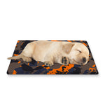 Black And Orange Camouflage Print Pet Cooling Mat Cover