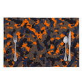 Black And Orange Camouflage Print Placemat