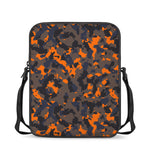 Black And Orange Camouflage Print Rectangular Crossbody Bag