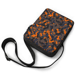 Black And Orange Camouflage Print Rectangular Crossbody Bag