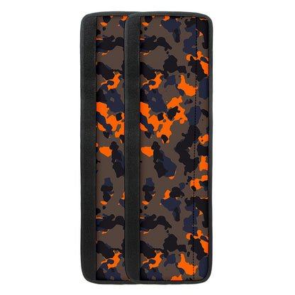 Black And Orange Camouflage Print Refrigerator Handle Covers
