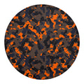Black And Orange Camouflage Print Round Blanket
