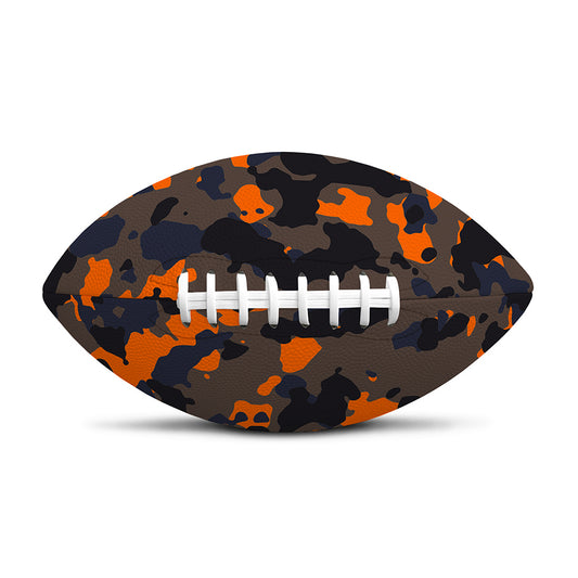 Black And Orange Camouflage Print Rugby Ball