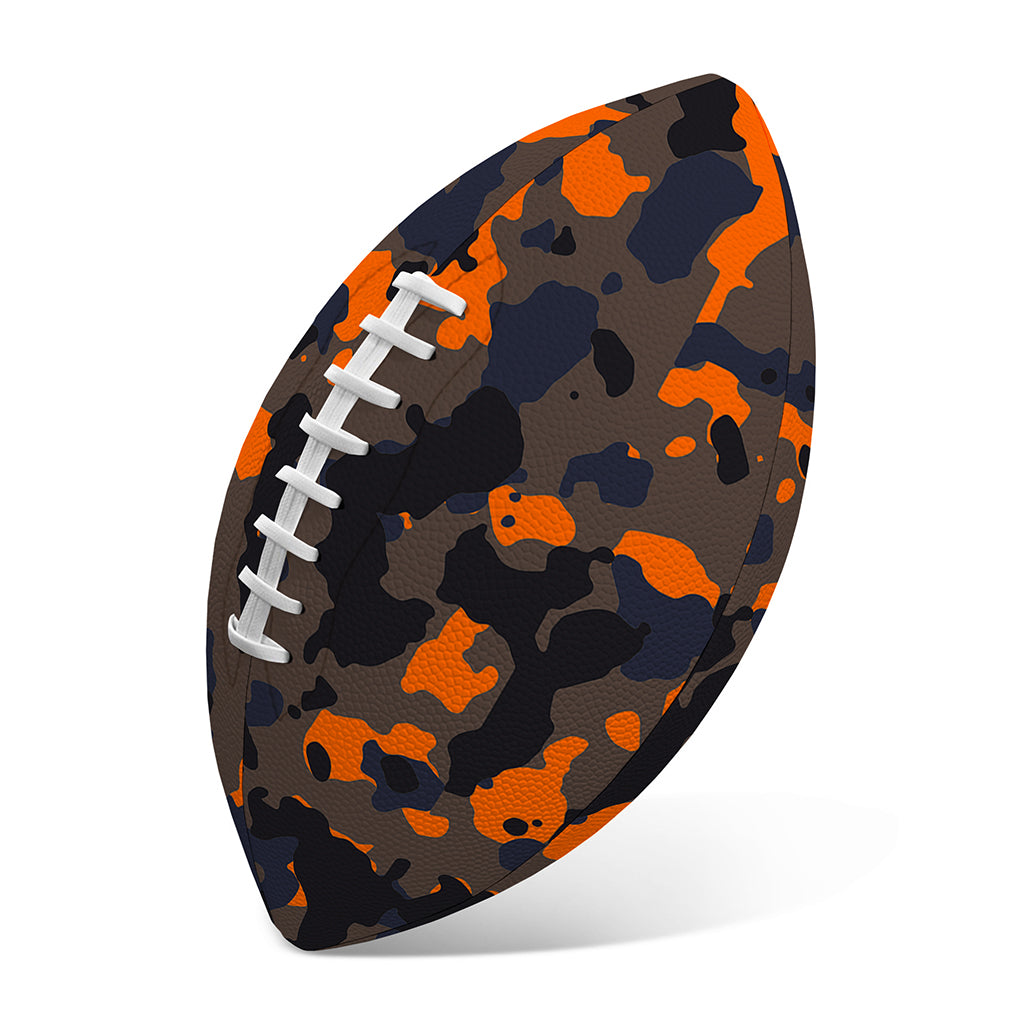 Black And Orange Camouflage Print Rugby Ball