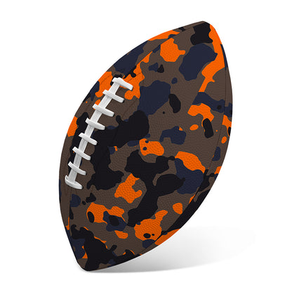 Black And Orange Camouflage Print Rugby Ball