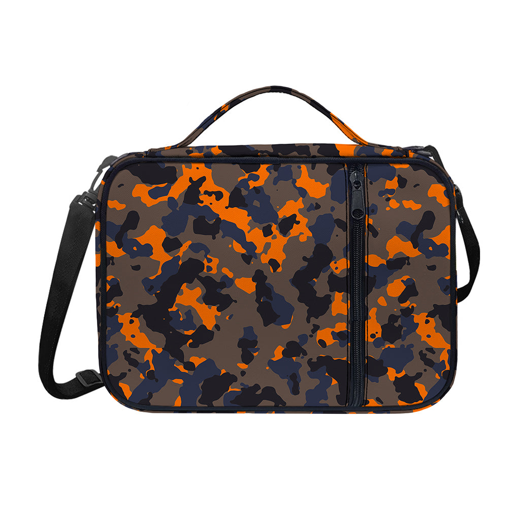 Black And Orange Camouflage Print Shoulder Strap Bible Bag