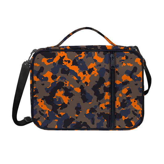 Black And Orange Camouflage Print Shoulder Strap Bible Bag