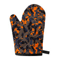 Black And Orange Camouflage Print Single Oven Mitt