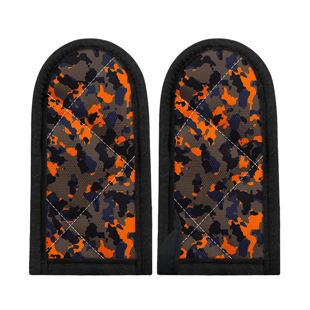 Black And Orange Camouflage Print Skillet Handle Cover