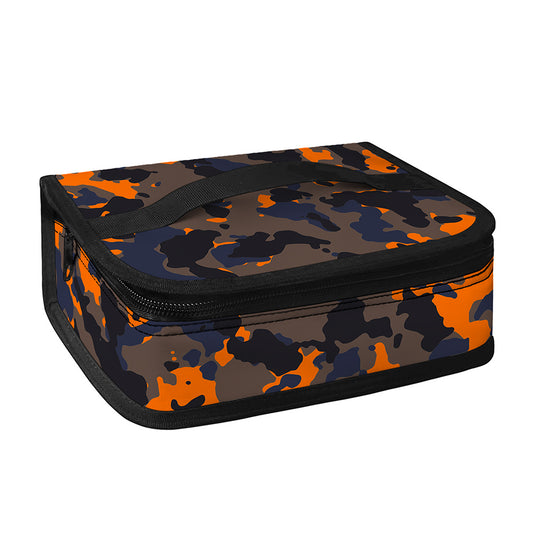Black And Orange Camouflage Print Small Lunch Bag