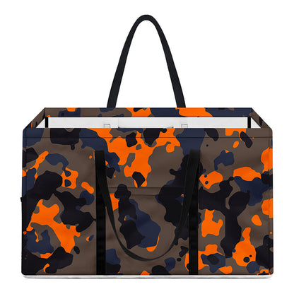 Black And Orange Camouflage Print Utility Tote Bag