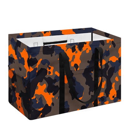 Black And Orange Camouflage Print Utility Tote Bag