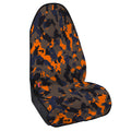 Black And Orange Camouflage Print Waterproof Car Seat Cover