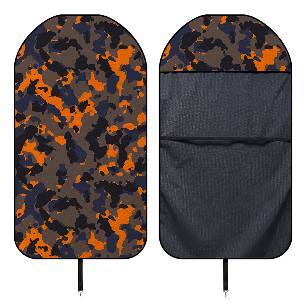 Black And Orange Camouflage Print Waterproof Car Seat Cover