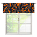 Black And Orange Camouflage Print Window Valance