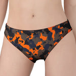 Black And Orange Camouflage Print Women's Panties