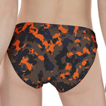Black And Orange Camouflage Print Women's Panties